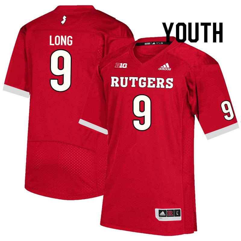 Youth #9 Chris Long Rutgers Scarlet Knights College Football Jerseys Sale-Scarlet